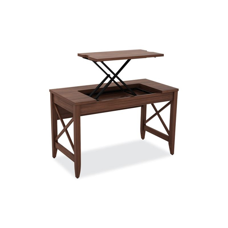 Alera Sit-to-Stand Table Desk, 47.25" x 23.63" x 29.5" to 43.75", Modern Walnut