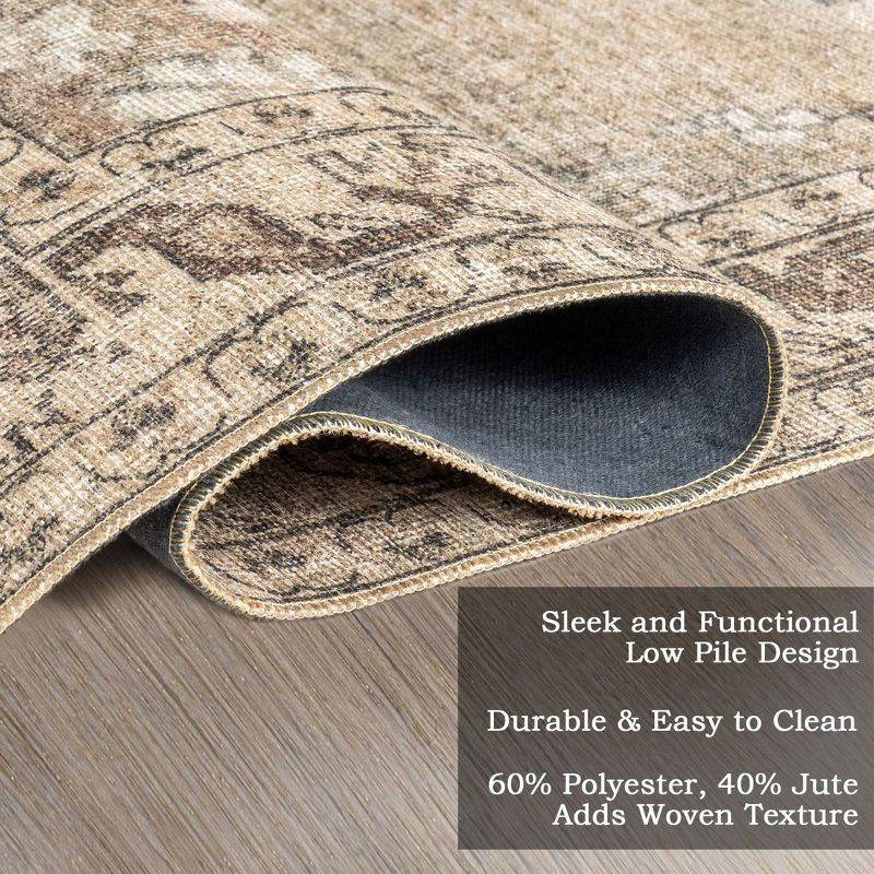 Nuloom Hillstone Collection Ahmeira Traditional Vintage Medallion Area Rug, 7' 10" x 10', Beige