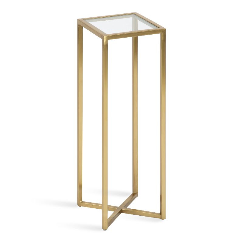 Kate and Laurel Jaspur Square Metal Drink Table, 7x7x21, Gold