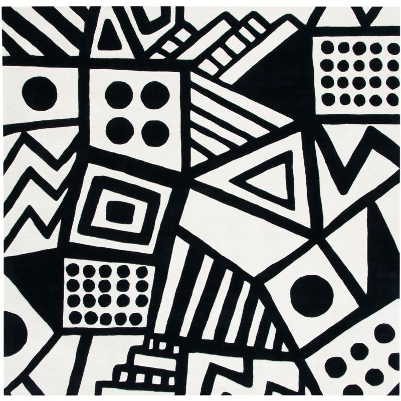 Fifth Avenue FTV124 Hand Tufted Area Rug - Ivory/Black - 7'x7' - Safavieh.