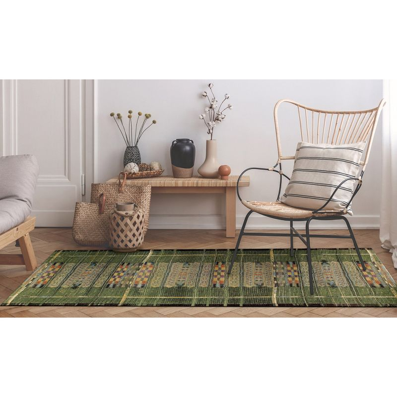 Liora Manne Marina Stripe Indoor/Outdoor Rug Green 6'6" x 9'4"