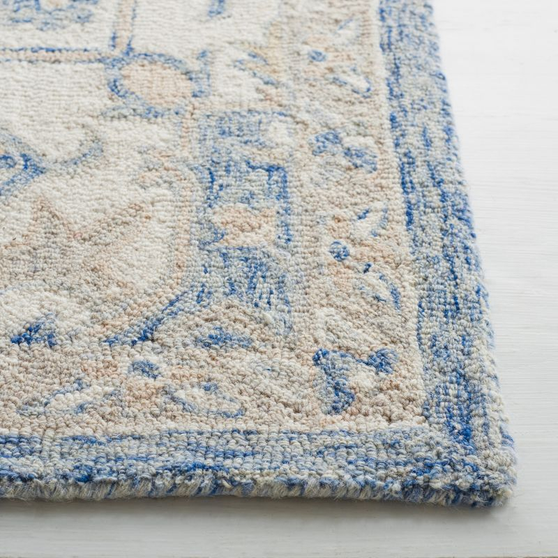 Micro-Loop MLP503 Hand Tufted Area Rug - Blue/Ivory - 5'x5' - Safavieh.
