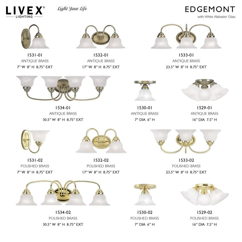 Livex Lighting Edgemont 1 - Light Vanity in  Polished Brass