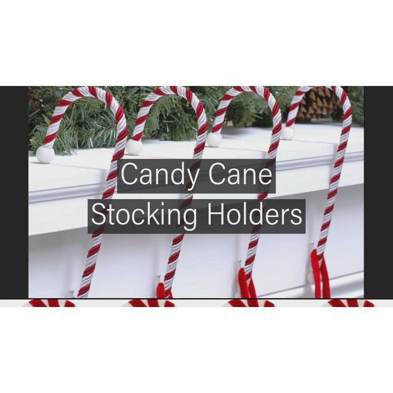 Haute Decor 4ct Candy Cane Christmas Stocking Holders