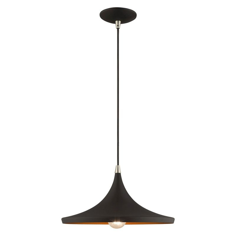 Livex Lighting Metal Shade 1 - Light Chandelier in  Black
