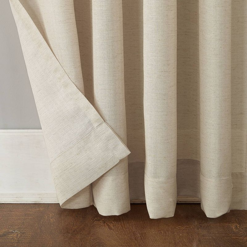 54"x84" No. 918 Light Filtering Semi-Sheer Amalfi Rod Pocket Curtain Panel Ivory: Linen Sheer Curtain Panels, Modern Decor