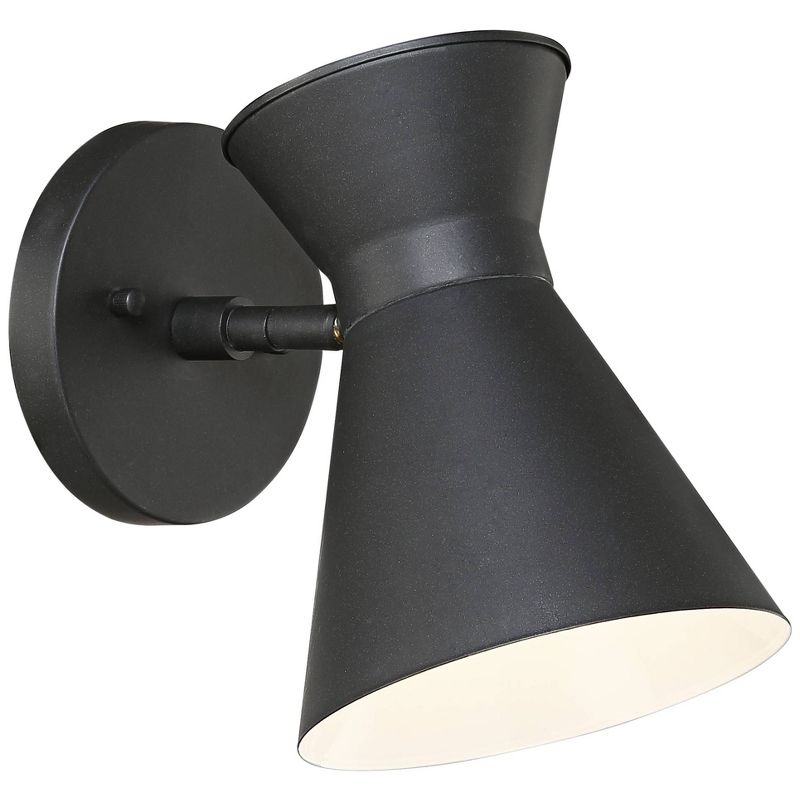 John Timberland Vance Mid Century Modern Wall Light Sconce Black Hardwire 6" Fixture LED Swivel Head for Bedroom Bathroom Vanity Reading Living Room