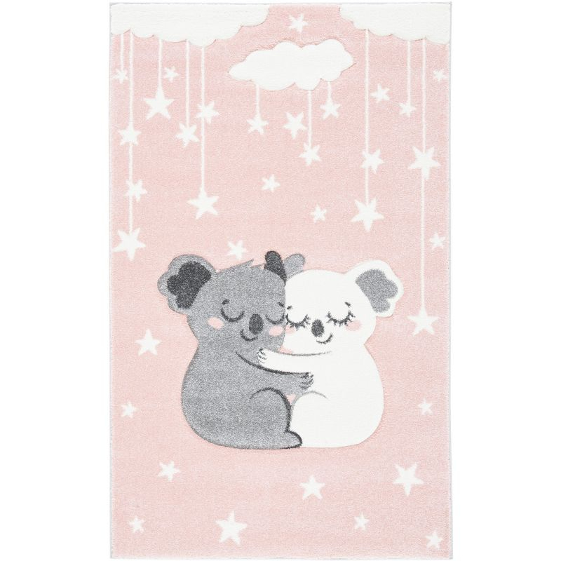 Carousel Kids  CRK195 Loomed Indoor Area Rug - Pink/White - 2'x3' - Safavieh