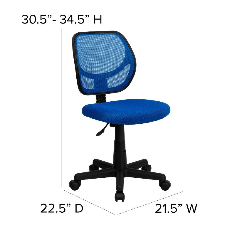 Flash Furniture Low Back Blue Mesh Swivel Task Office Chair