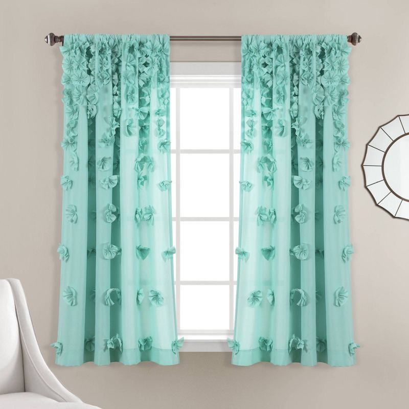 Lush Decor Riley Polyester Semi Sheer Curtain Single Panel
