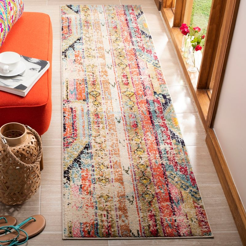 Monaco MNC222 Power Loomed Indoor Runner Rug - Multi - 2'2"x12' - Safavieh.