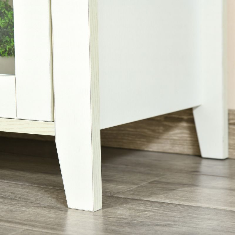 HOMCOM Modern TV Stand, Entertainment Center with Shelves and Cabinets for Flatscreen TVs up to 60" for Bedroom, Living Room, White