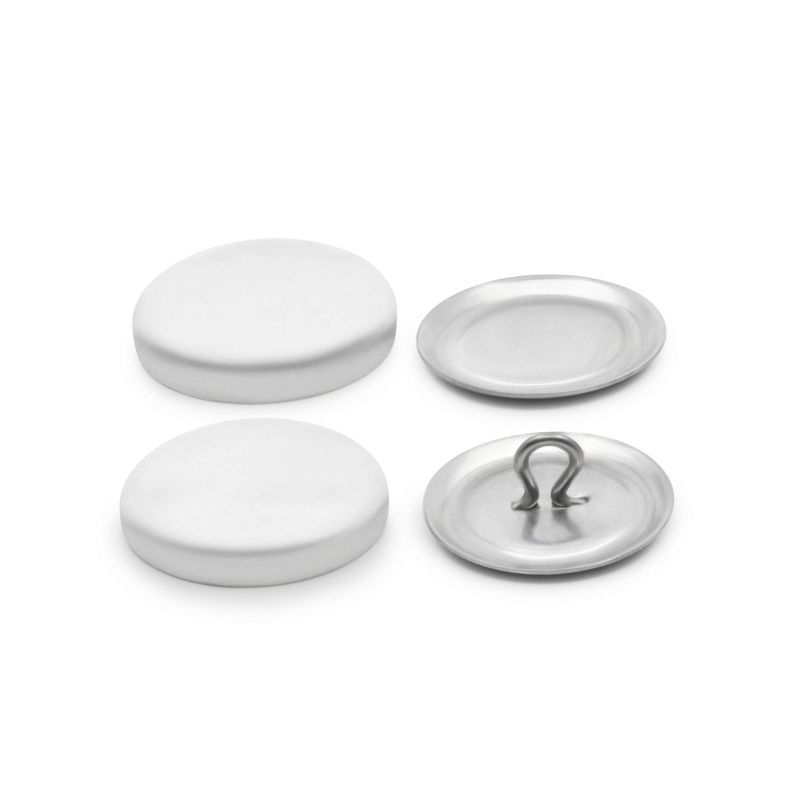 Dritz 3/4" Set of 18 Craft Cover Button Kit with Tools Nickel: Metal Sewing Fasteners, Silver Button Covers