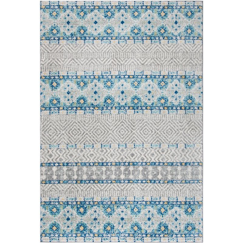 Madison MAD797 Power Loomed Area Rug - Grey/Turquoise - 6'7"x9'2" - Safavieh.