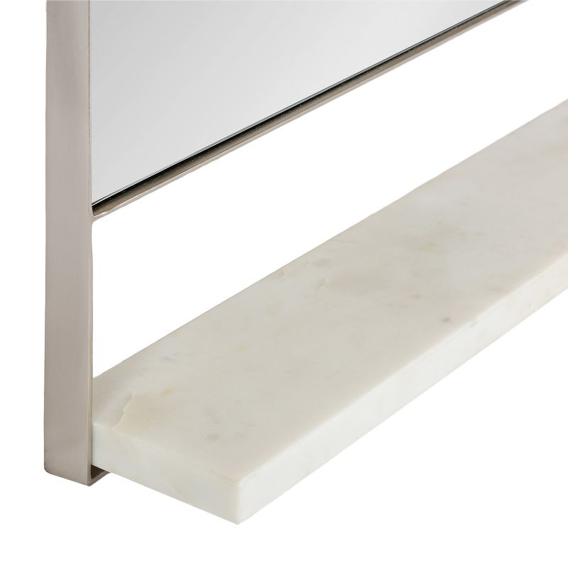 20"x34" Chadwin Arch Wall Mirror with Shelf Silver - Kate & Laurel All Things Decor: Modern Luxury, Handcrafted, Iron Frame