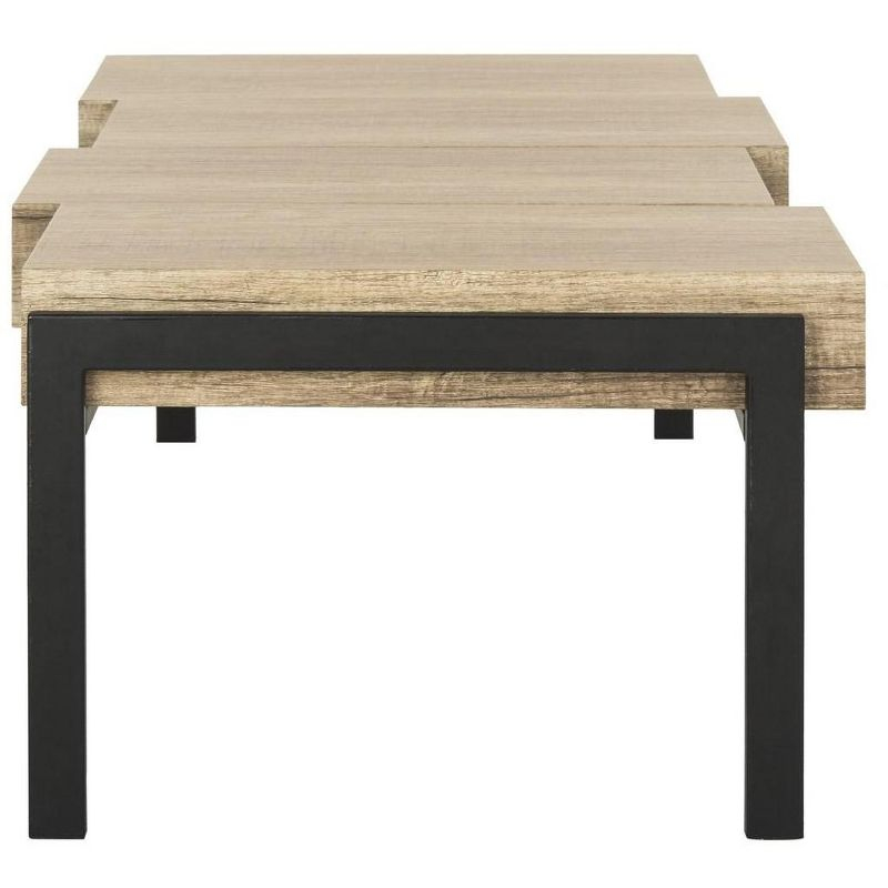 Alexander Coffee Table - Multi Brown/Black Metal Legs - Safavieh
