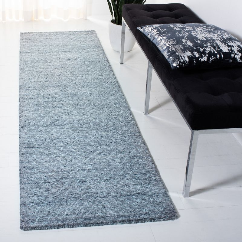 Abstract ABT146 Handmade Indoor Runner - Blue - 2'-3"x6' - Safavieh