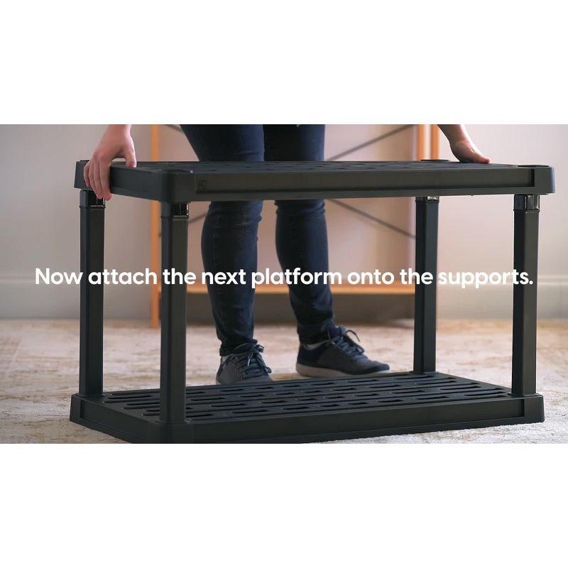 IRIS USA 5-Tier Shelving Unit, 73" Fixed Height, 36"L x 18"W x 73"H, Made with Recycled Materials, Black