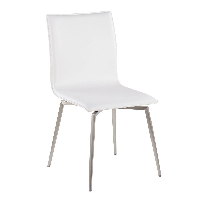 Set of 2 Mason Contemporary Dining Chairs: Swivel Base, Faux Leather, Floor Protectors - LumiSource