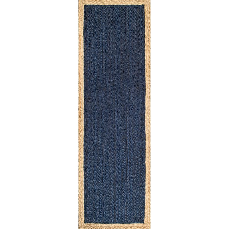 2'6"x8' Runner Hand Woven Eleonora Area Rug Blue- nuLOOM: Modern Jute Runner Rug, Low Pile, Indoor Use