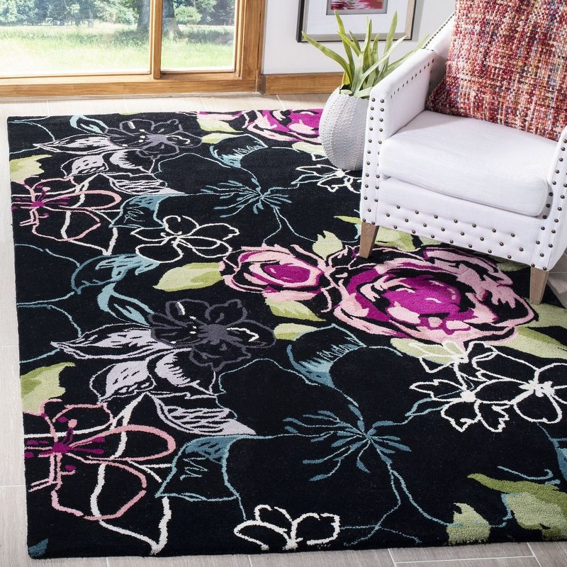 Wyndham WYD378 Hand Tufted Indoor Area Rug - Black/Multi - 4'x6' - Safavieh.