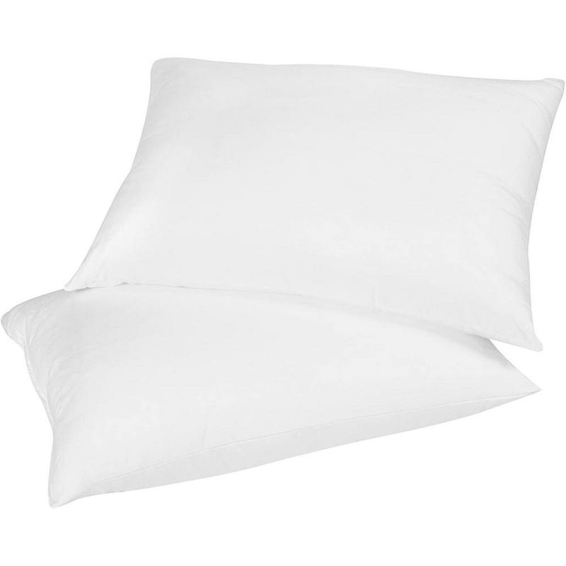 Continental Bedding Affinity 100% Cotton Down Alternative Polyester Bed Pillow - Standard Size - Set of 2