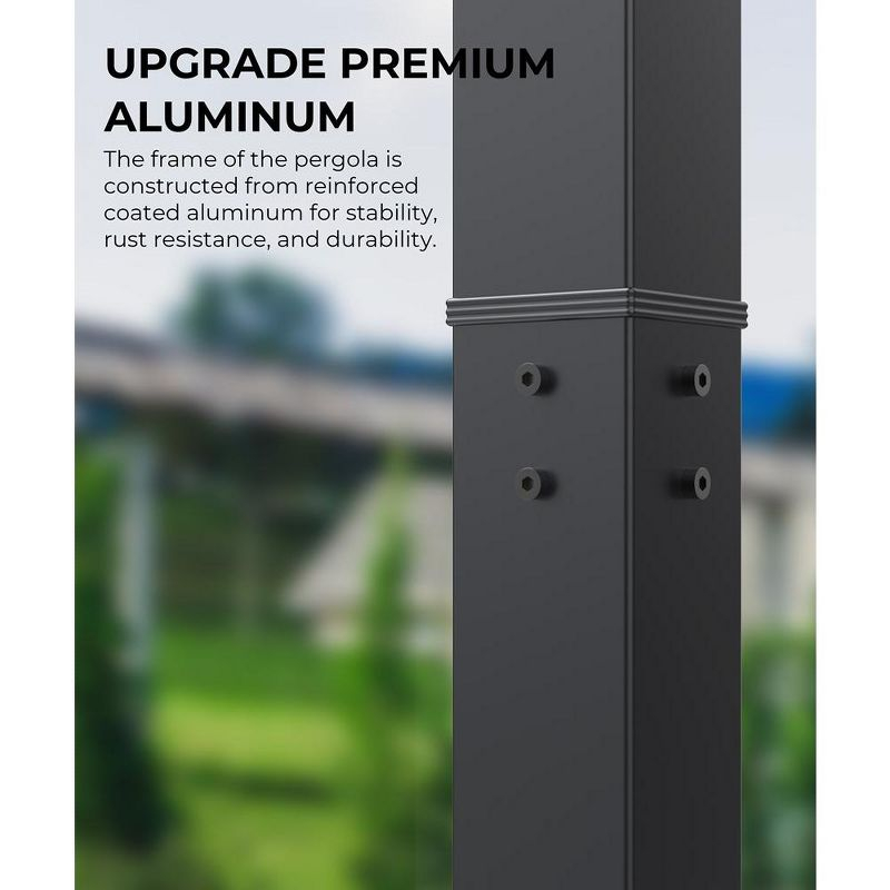 10x13 Ft Outdoor Aluminum Pergola with Upgraded Retractable Canopy, Outdoor Shelter Suitable for Gardens, Backyard, Lawn, Deck - Grey.