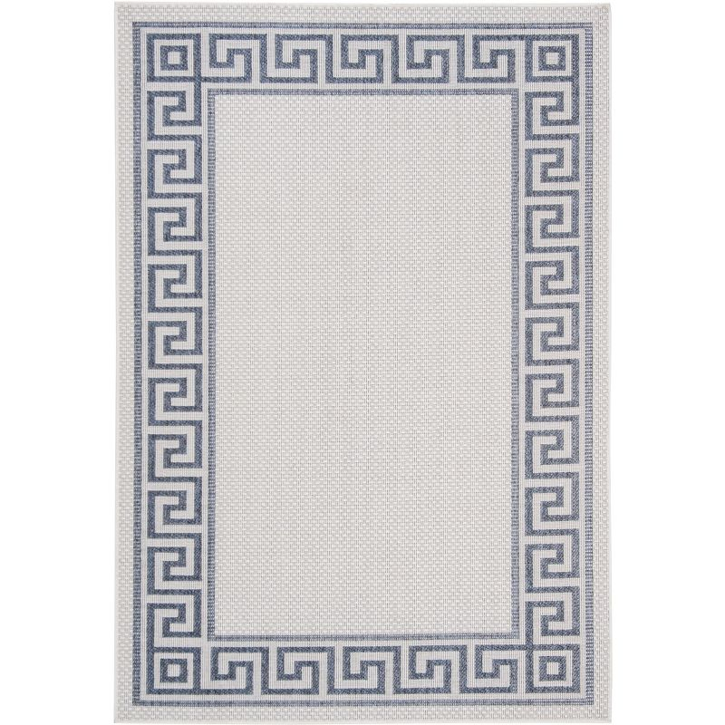 Bermuda BMU820 Power Loomed Indoor/Outdoor Area Rug - Ivory/Blue - 6'7"x9'2" - Safavieh.