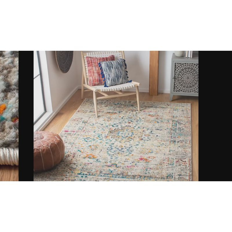 Madison MAD474 Power Loomed Indoor Runner Rug - Cream/Blue - 2'2"x6' - Safavieh