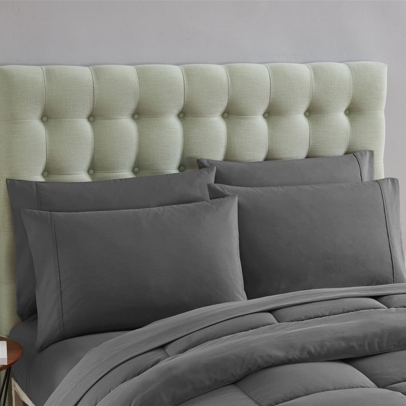 Luxury Alternative Solid Comforter and Sheet Set with Bonus Pillowcases