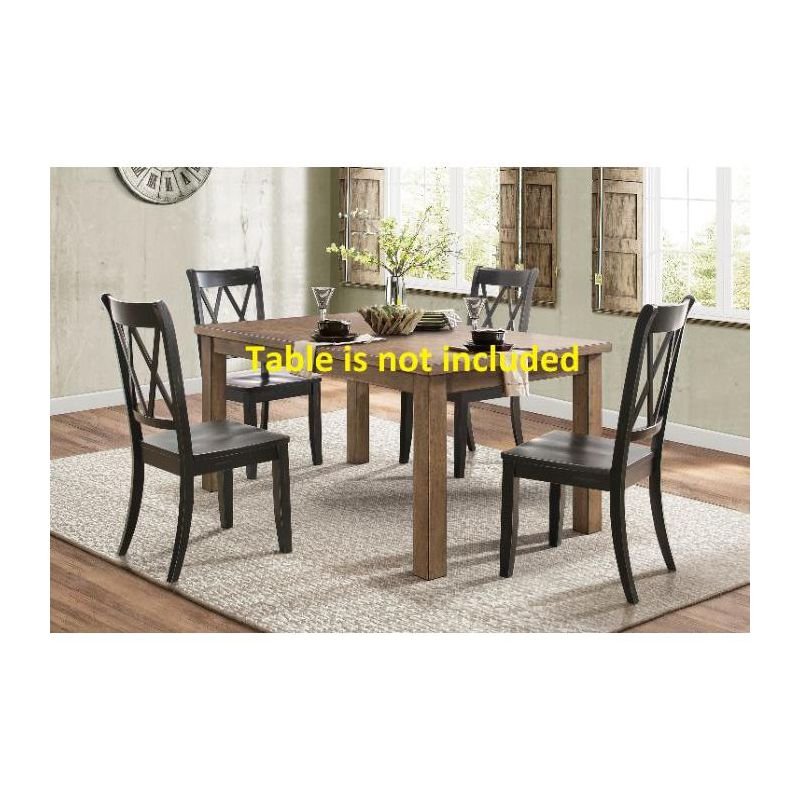 NicBex Set of 2 Transitional Style Dining Chair Kitchen Upholstered High Backrest Side Chair for Dining Room,Black