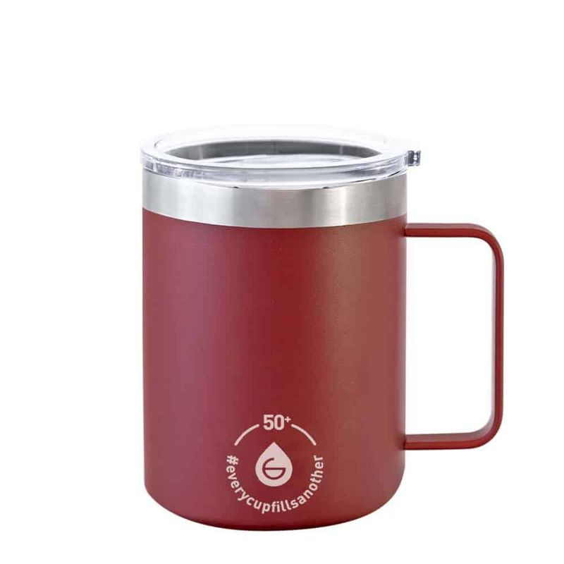 GROSCHE Everest Double Wall Insulated Travel Mug with Spill Proof Lid, Red, 14 fl 0z Capacity