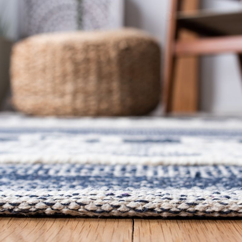 Striped Kilim STK522 Hand Woven Area Rug - Navy/Ivory - 8'x10' - Safavieh.