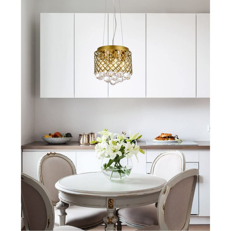 Elegant Lighting Tully 4 lights pendant in brass