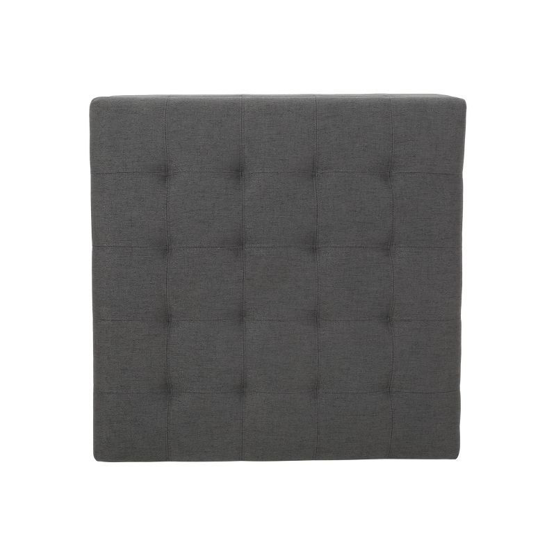 Isabella Contemporary Tufted Fabric Storage Ottoman Dark Gray/Dark Brown - Christopher Knight Home: Upholstered Bench with Wood Legs