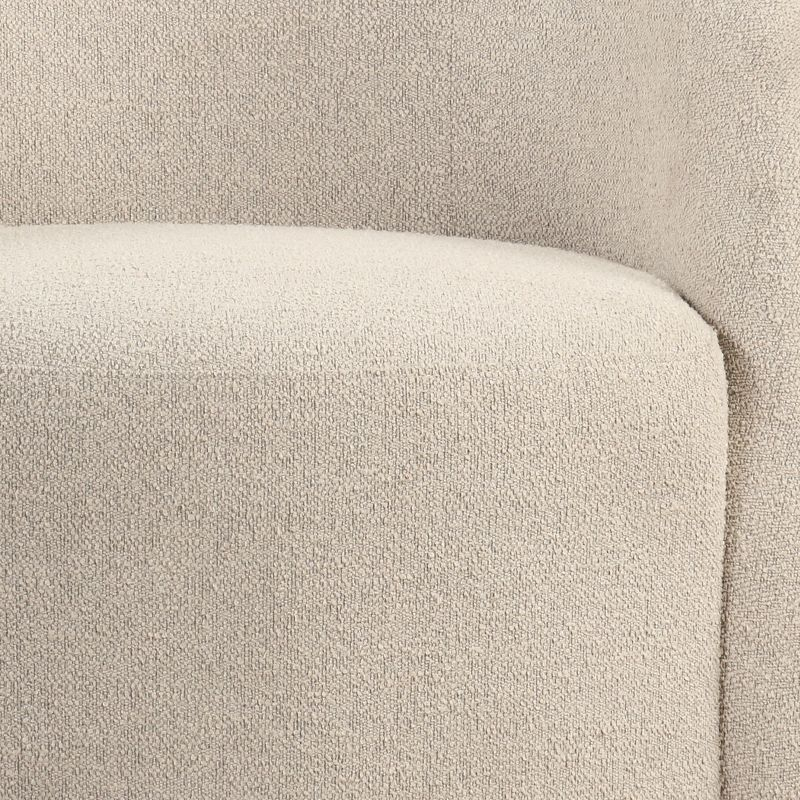 Lifestyle Solutions Bournemouth Swivel Accent Chair GrayBoucle: Minimalist Design, High-Density Foam, Solid Hardwood