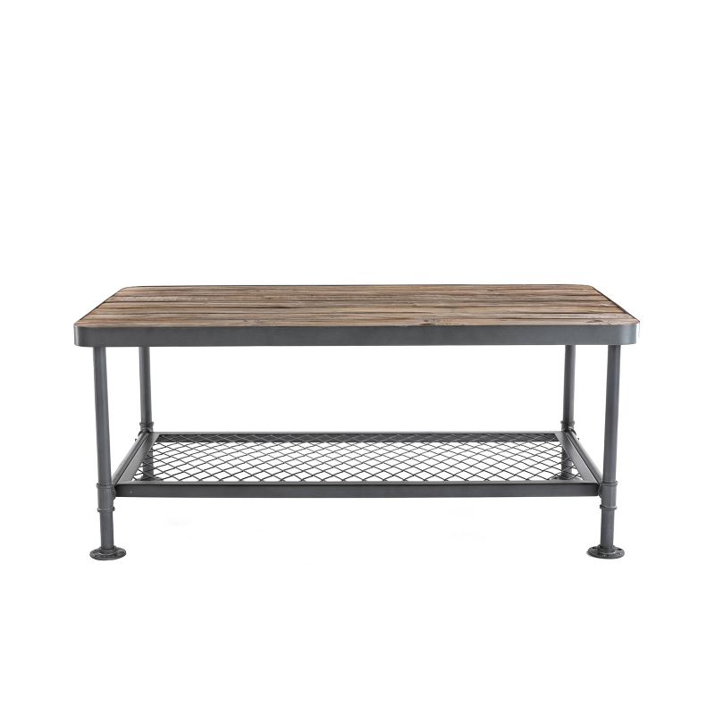 Newport Coffee Table Gray/Natural - Boraam: Metal Frame, Fir Wood Top, 42" L x 24" W x 18" H