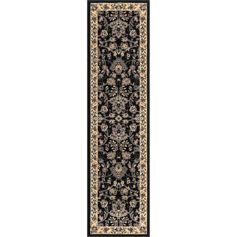 Unique Loom 2' 2 x 8' 2 Sialk Hill Washington Black Area Rug