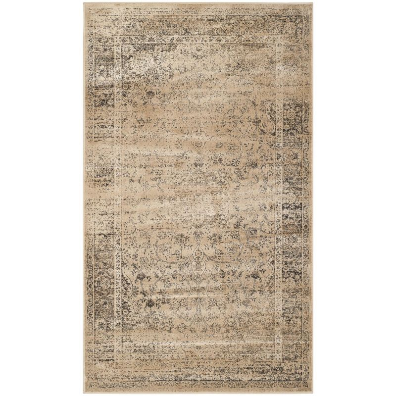 Vintage VTG113 Power Loomed Indoor Skid-Resistant Accent Rug - Warm Beige - 3'3"x5'7" - Safavieh