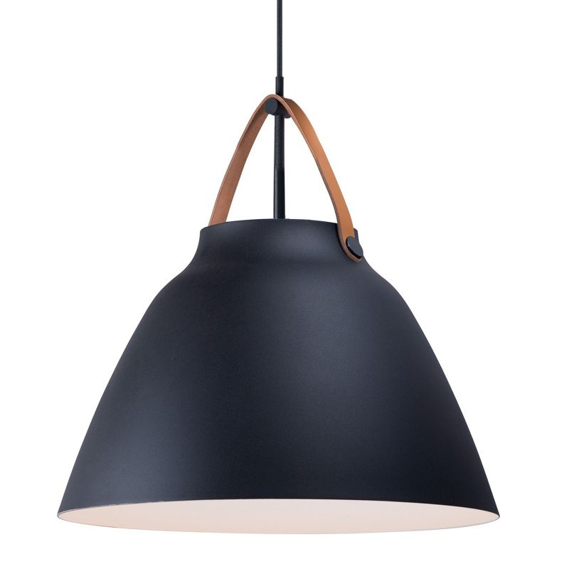 Maxim Lighting Nordic 1 - Light Pendant in  Tan Leather/Black