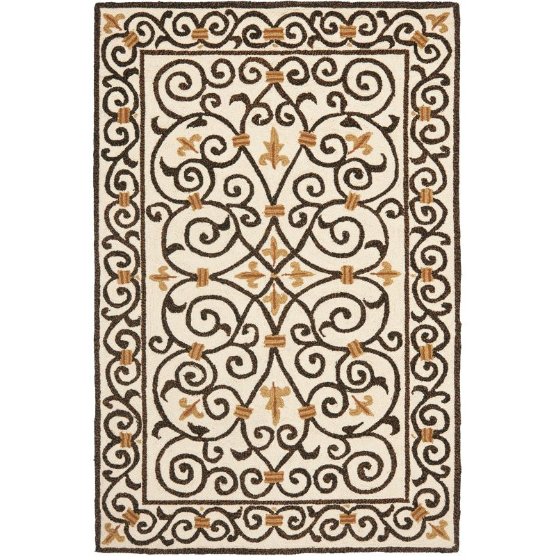 Chelsea HK11 Handmade Area Rug - 3'9"x5'9" - Ivory/Dark Brown - Safavieh