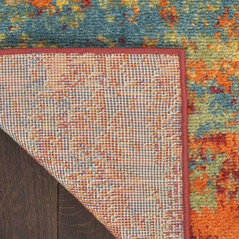 Nourison Essentials Abstract Indoor Outdoor Rug Flame 4' x 6'