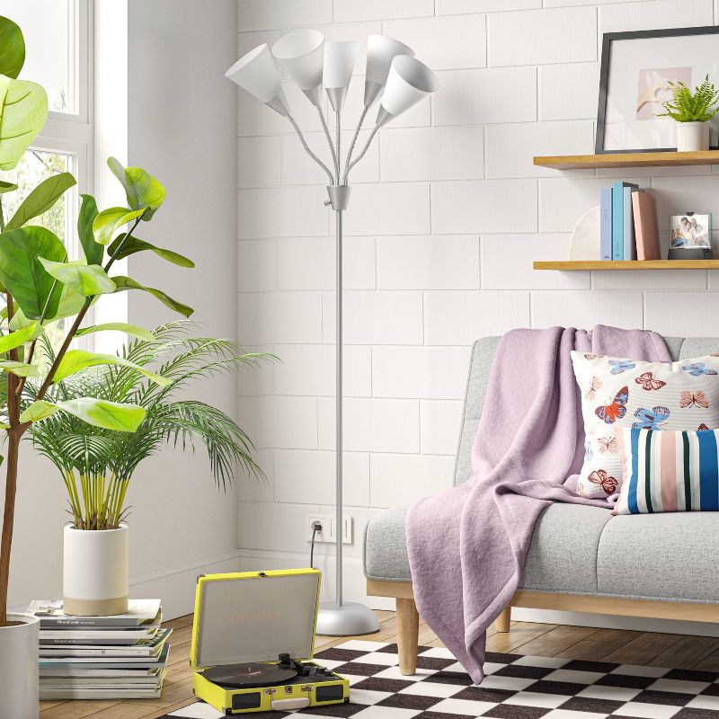 5-Head Floor Lamp White - Room Essentials™: Adjustable Multi-Head, Metal Body, ETL Listed