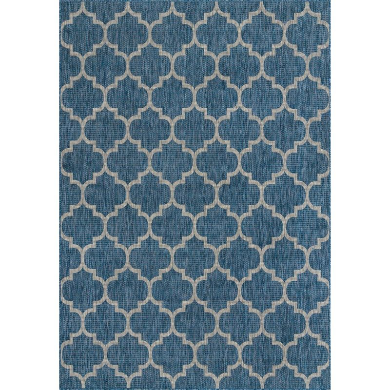 Unique Loom 8' 0 x 11' 4 Rectangle Indoor/Outdoor Trellis Navy Blue Area Rug