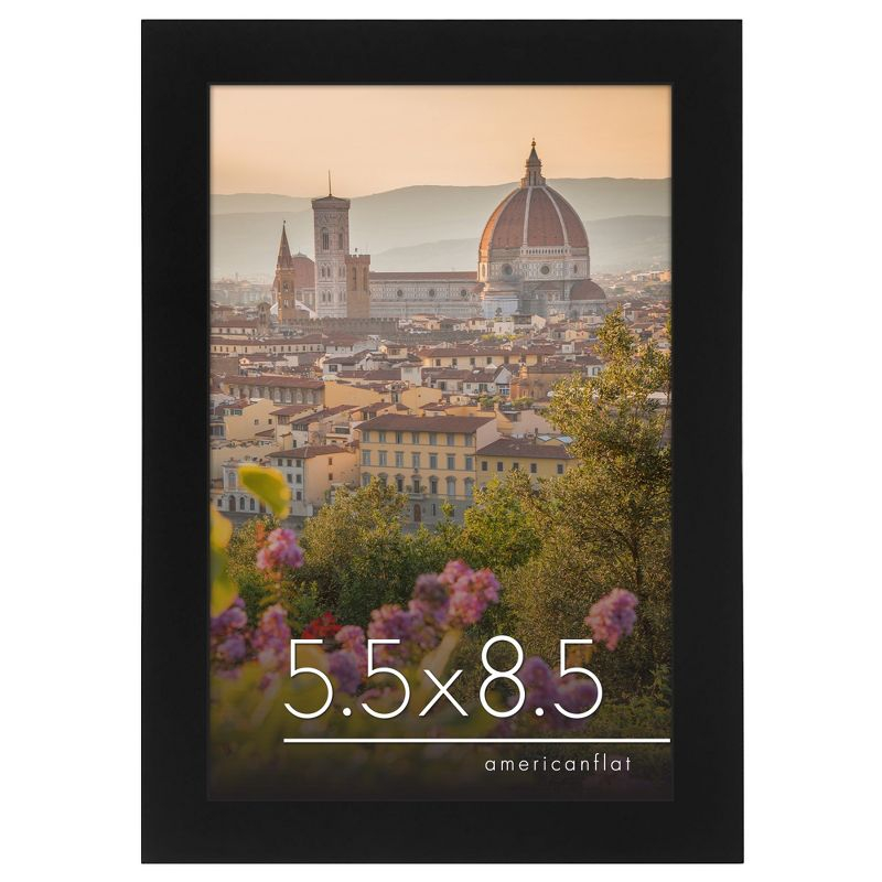 Americanflat 5.5x8.5 Picture Frame with Shatter-Resistant Glass - Gallery Style Frame with Engineered Wood - Signature Collection - Black