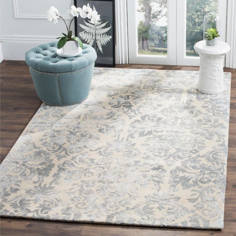 Bella BEL156 Hand Tufted Area Rug - Ivory/Silver - 8'x10' - Safavieh.