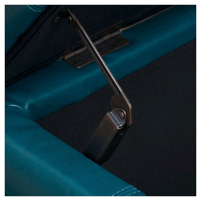 Lucinda Faux Leather Storage Ottoman Bench Teal - Christopher Knight Home: Solid Wood, Rectangular, Padded