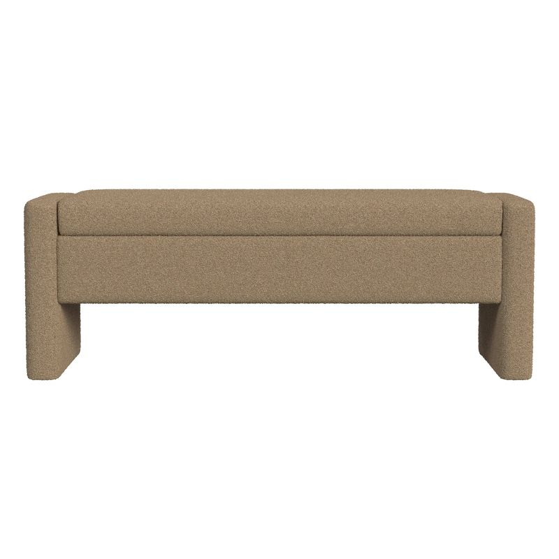 HomePop Copenhagen Modern Storage Bench Brown Boucle
