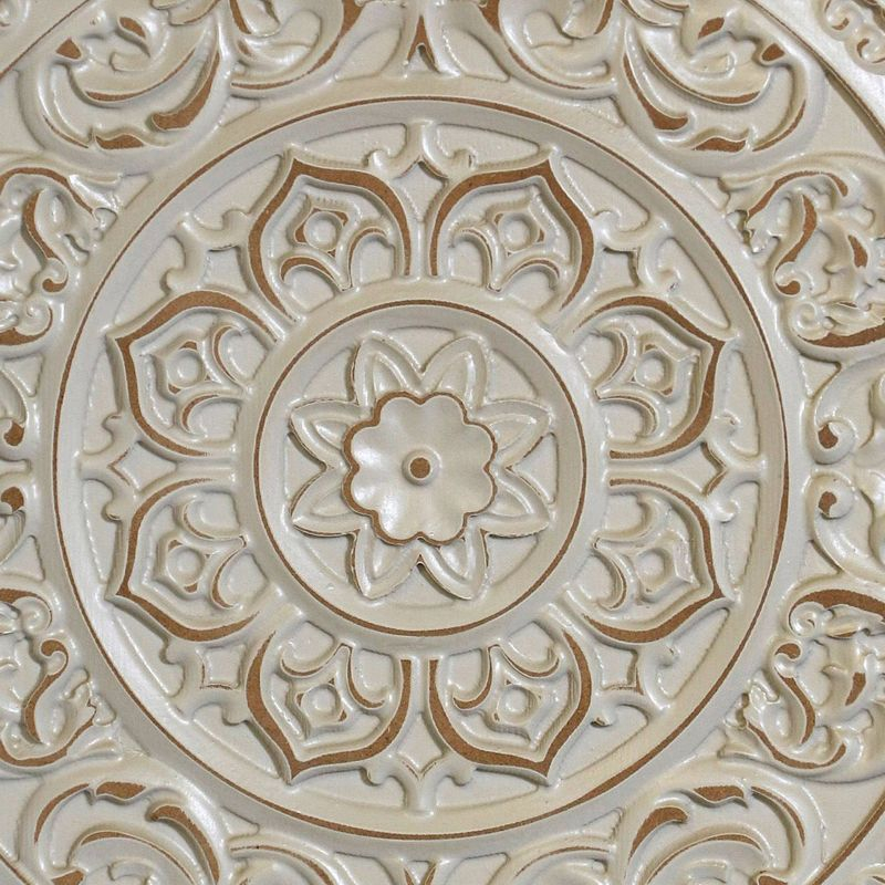 Lara Antique Wooden Wall Mandala Plaque Gray - StyleCraft: Bohemian Decor, Abstract Art, 23x23"