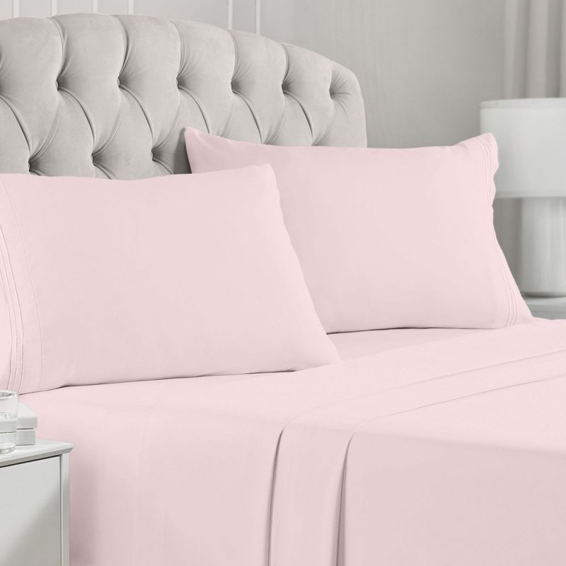 Mellanni Brushed Microfiber Pillowcase Set of 2, King, Blush Pink